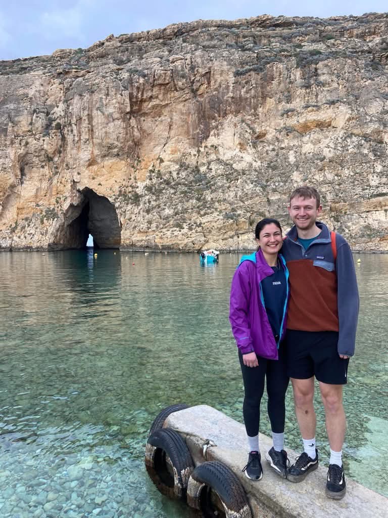 Luisa and Tom at a Maltese cove