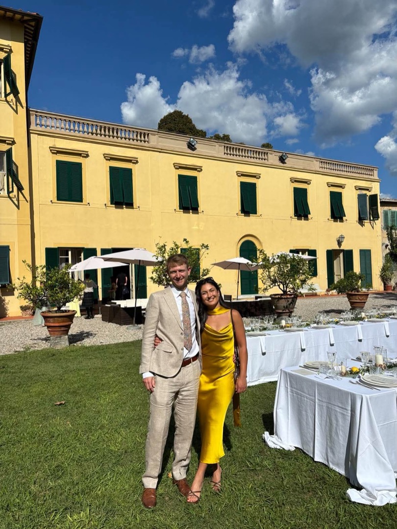 Luisa and Tom at a villa in Tuscany